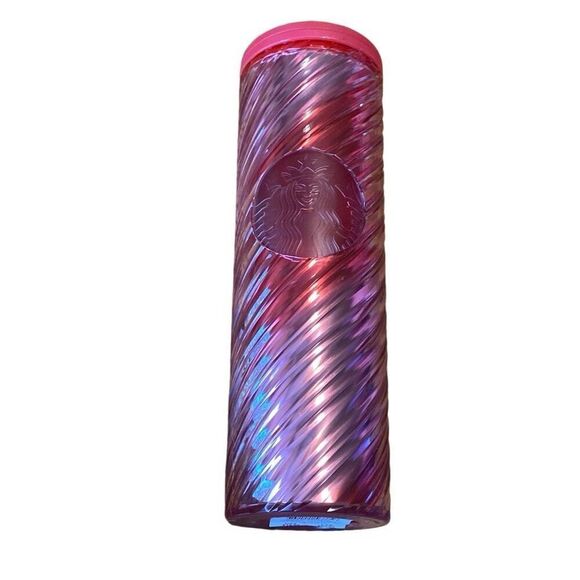 NWT Starbucks Holiday 2023 Plastic Red Ribbon Tumbler 16 fl. oz new candy cane s - Picture 7 of 7